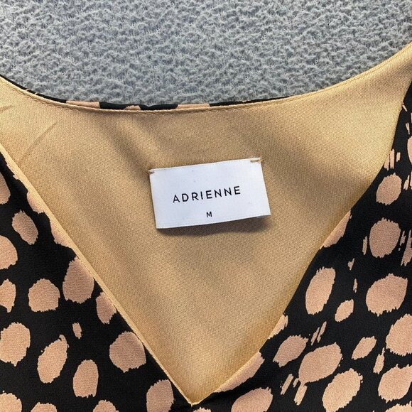 ADRIENNE Women's Blouse size medium,Animal Print,Ballon Sleeve,Lined,V Neck - Picture 3 of 7